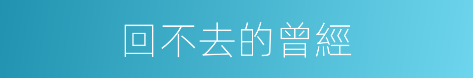 回不去的曾經的同義詞