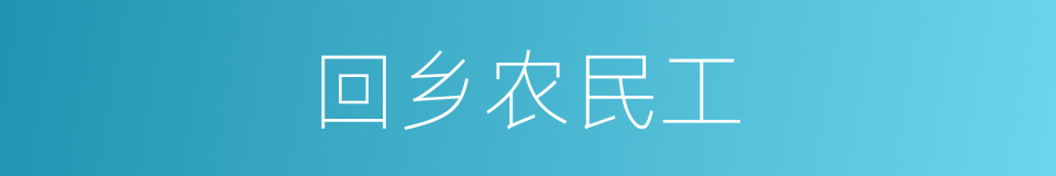 回乡农民工的同义词