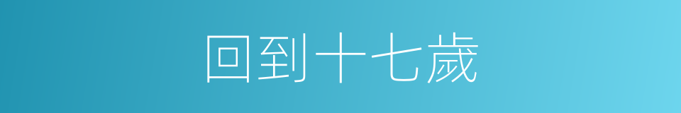 回到十七歲的同義詞