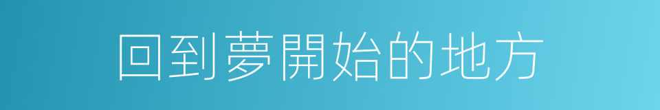 回到夢開始的地方的同義詞