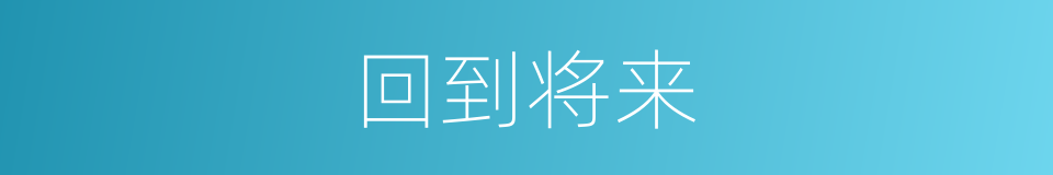 回到将来的同义词