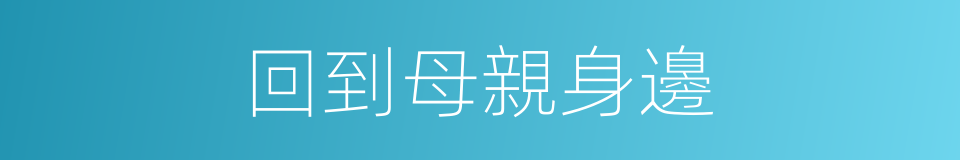 回到母親身邊的同義詞