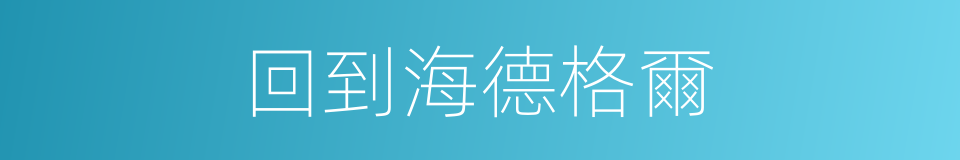 回到海德格爾的同義詞