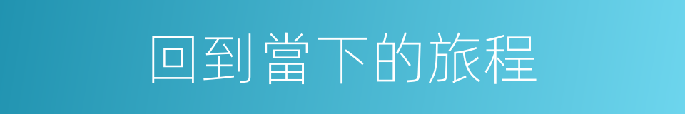 回到當下的旅程的同義詞