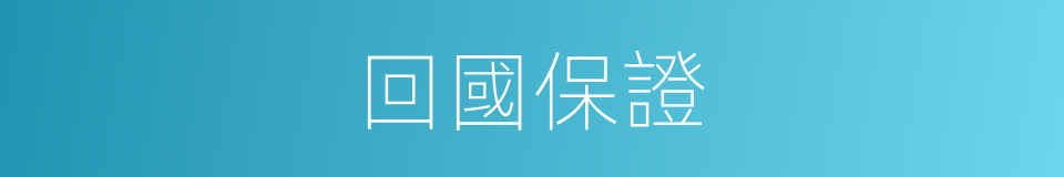 回國保證的同義詞