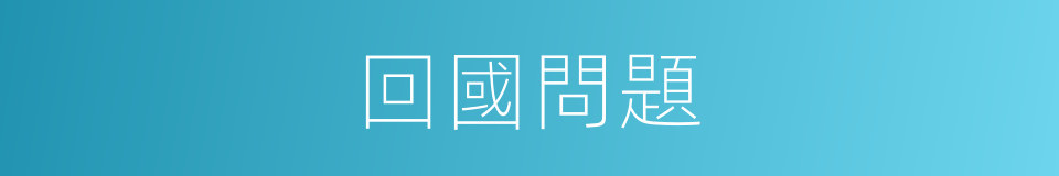 回國問題的同義詞