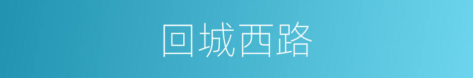 回城西路的同义词