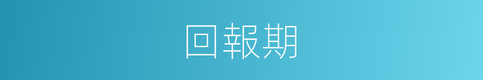 回報期的同義詞