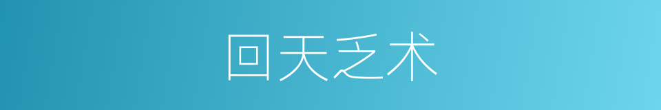 回天乏术的意思