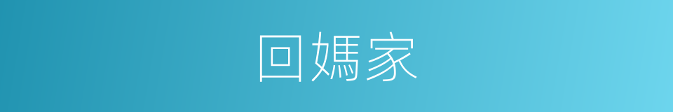 回媽家的同義詞