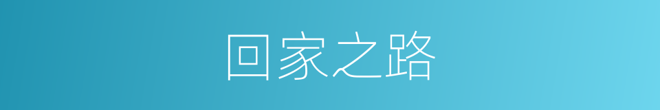 回家之路的同义词