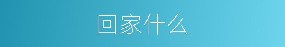 回家什么的意思