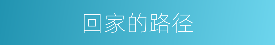 回家的路径的同义词
