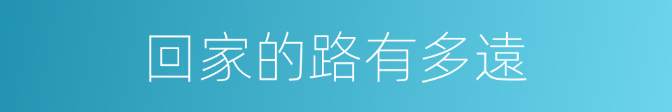 回家的路有多遠的同義詞