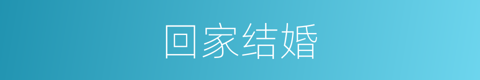 回家结婚的同义词