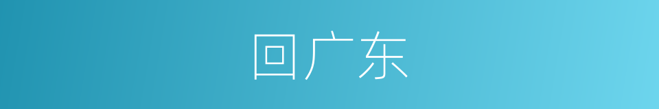 回广东的同义词