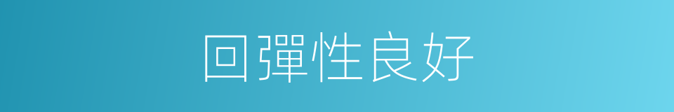 回彈性良好的同義詞