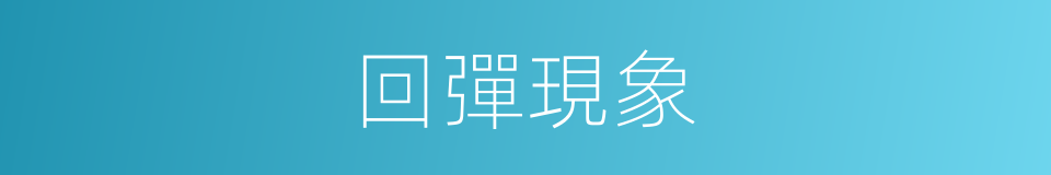 回彈現象的同義詞