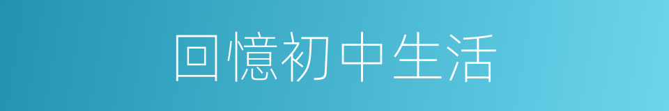 回憶初中生活的同義詞