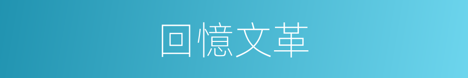 回憶文革的同義詞