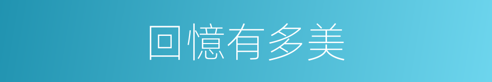 回憶有多美的同義詞