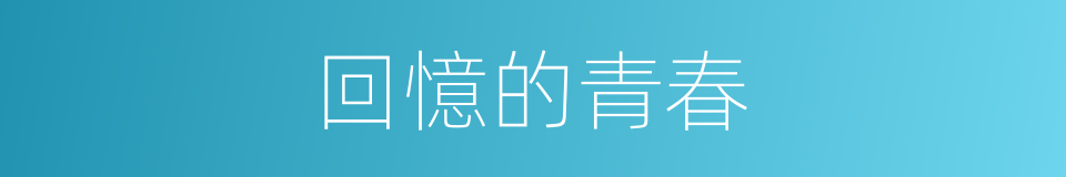 回憶的青春的同義詞