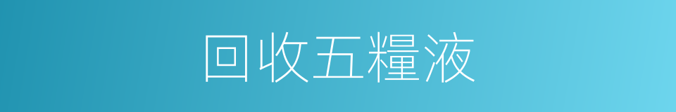 回收五糧液的同義詞