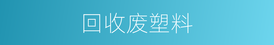 回收废塑料的同义词