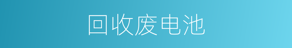 回收废电池的同义词