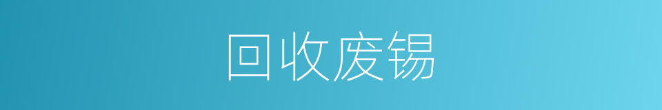 回收废锡的同义词