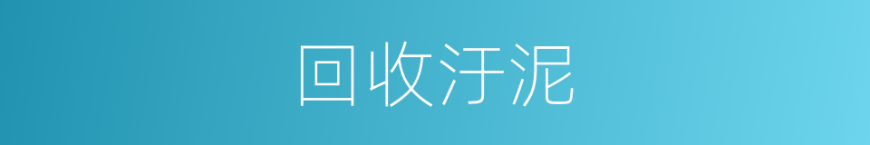 回收汙泥的同義詞