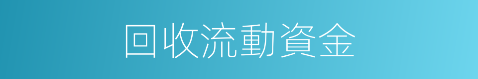 回收流動資金的同義詞