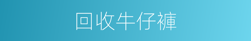 回收牛仔褲的同義詞