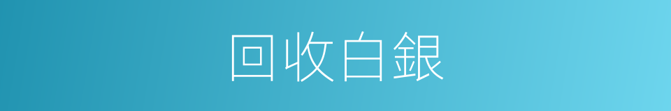 回收白銀的同義詞