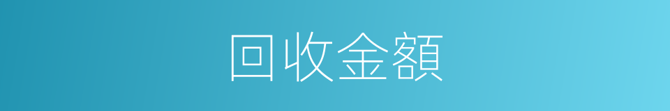 回收金額的同義詞