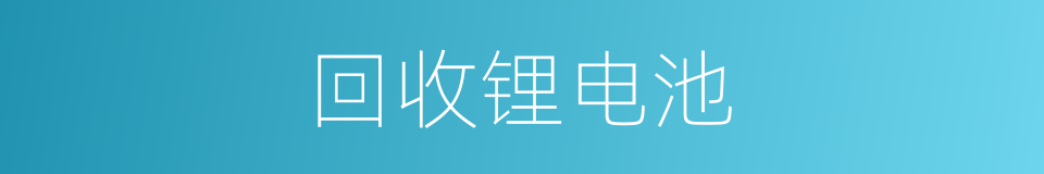 回收锂电池的同义词