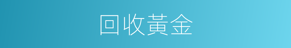回收黃金的同義詞