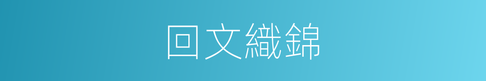 回文織錦的同義詞