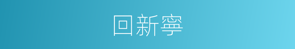 回新寧的同義詞