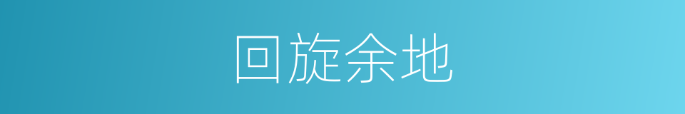 回旋余地的意思