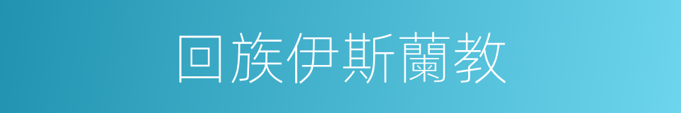 回族伊斯蘭教的同義詞