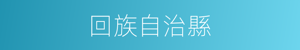 回族自治縣的同義詞