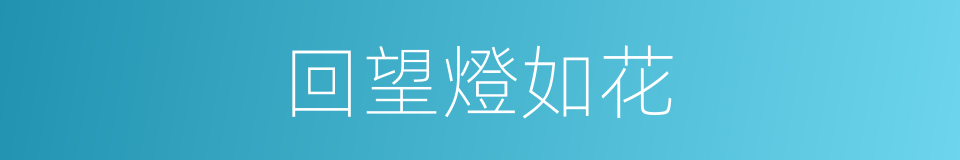 回望燈如花的同義詞