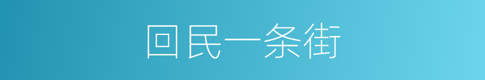 回民一条街的同义词