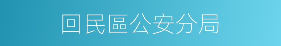 回民區公安分局的同義詞