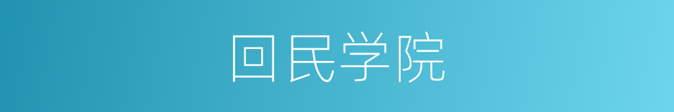回民学院的同义词