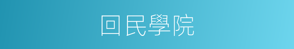 回民學院的同義詞