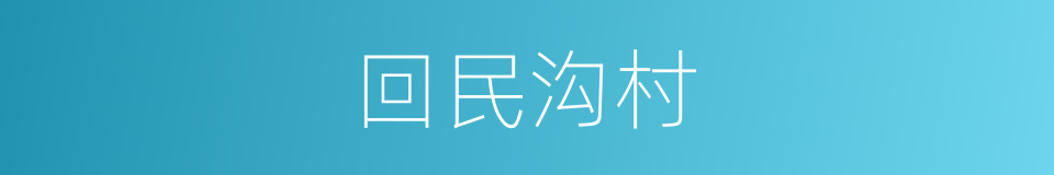 回民沟村的同义词