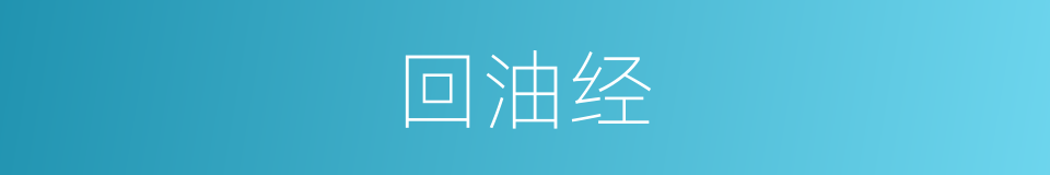 回油经的同义词