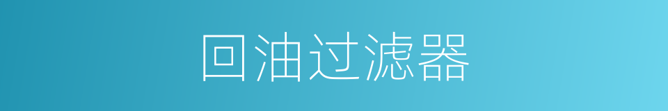 回油过滤器的同义词
